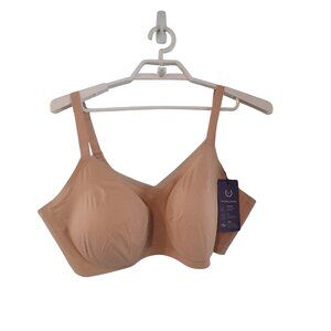 Honeylove nwt lace crossover bra womens 3X 44DD E  DDD F nude tan wireless